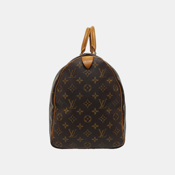 KEEPALL 45 Monogram Coated Canvas Brown