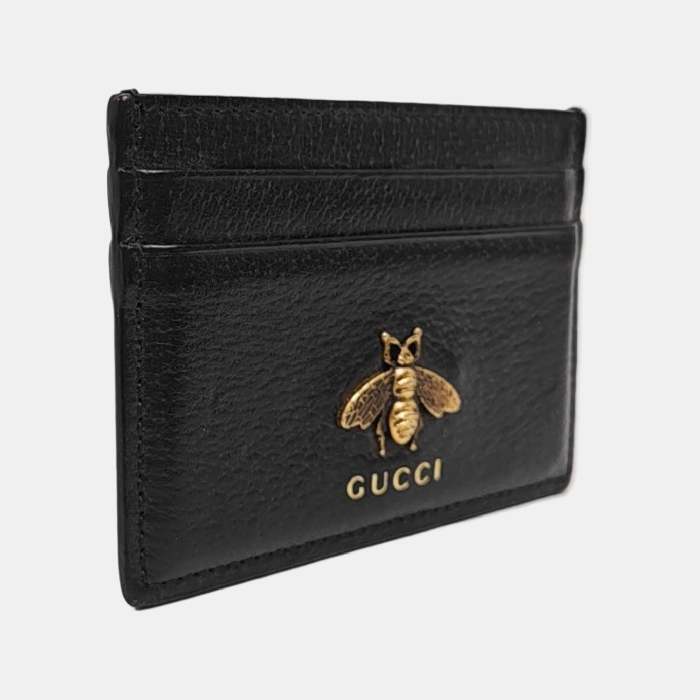 Animalier Calfskin Black Card Holder
