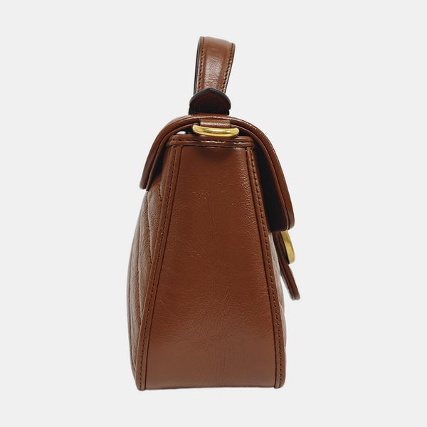 GG Marmont Mini Quilted Calfskin Brown