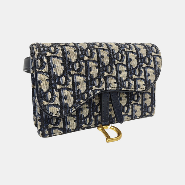 Saddle Mini Oblique Canvas Blue