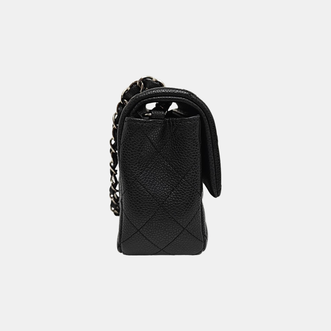 CLASSIC FLAP Mini Quilted Grained Calfskin Black
