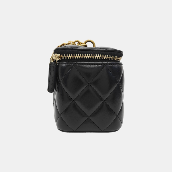 VANITY CASE Small Quilted Lambskin Black