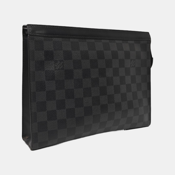 Pochette Voyag MM Damier Graphite Coated Canvas Gray