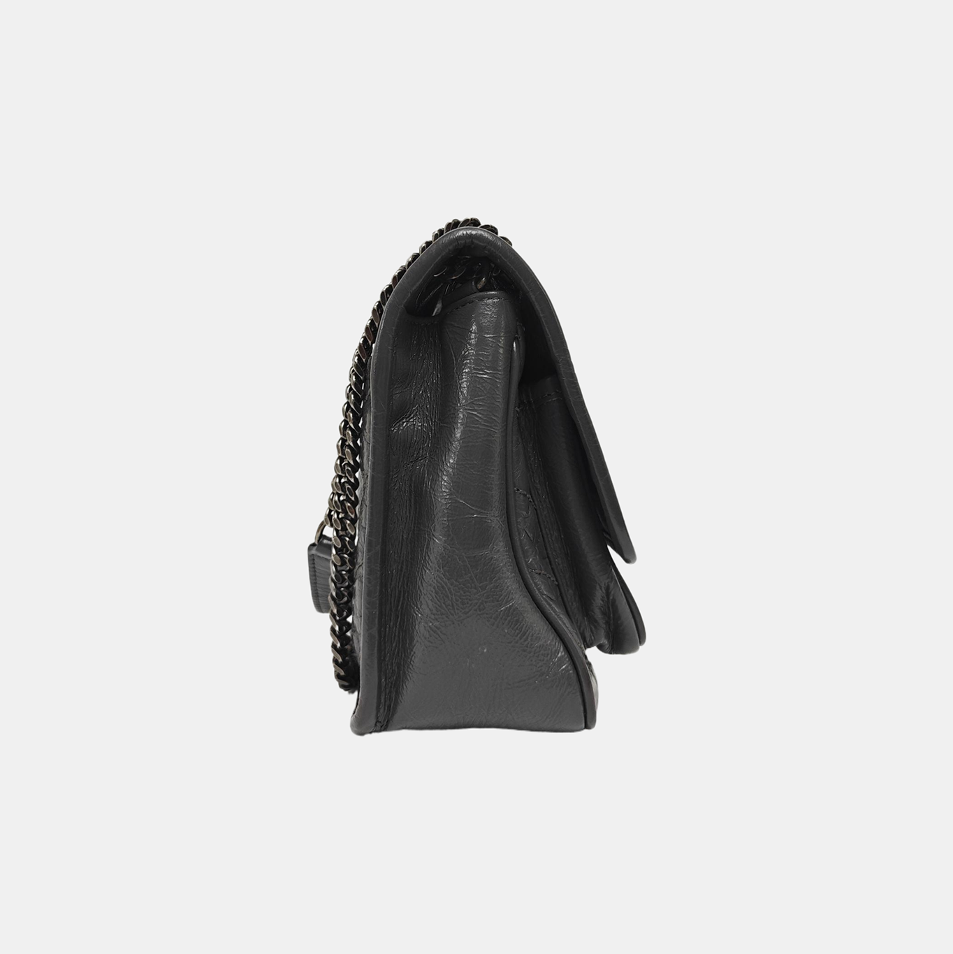 NIKI Small Chevron Calfskin Gray