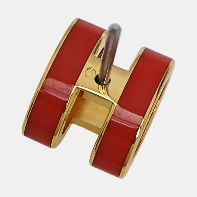 Metal Orange Stud Earrings
