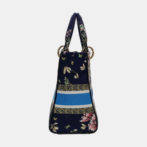 Authenticated pre-owned  Lady D-Lite Medium Canvas Blue - Tote Bag at Looply