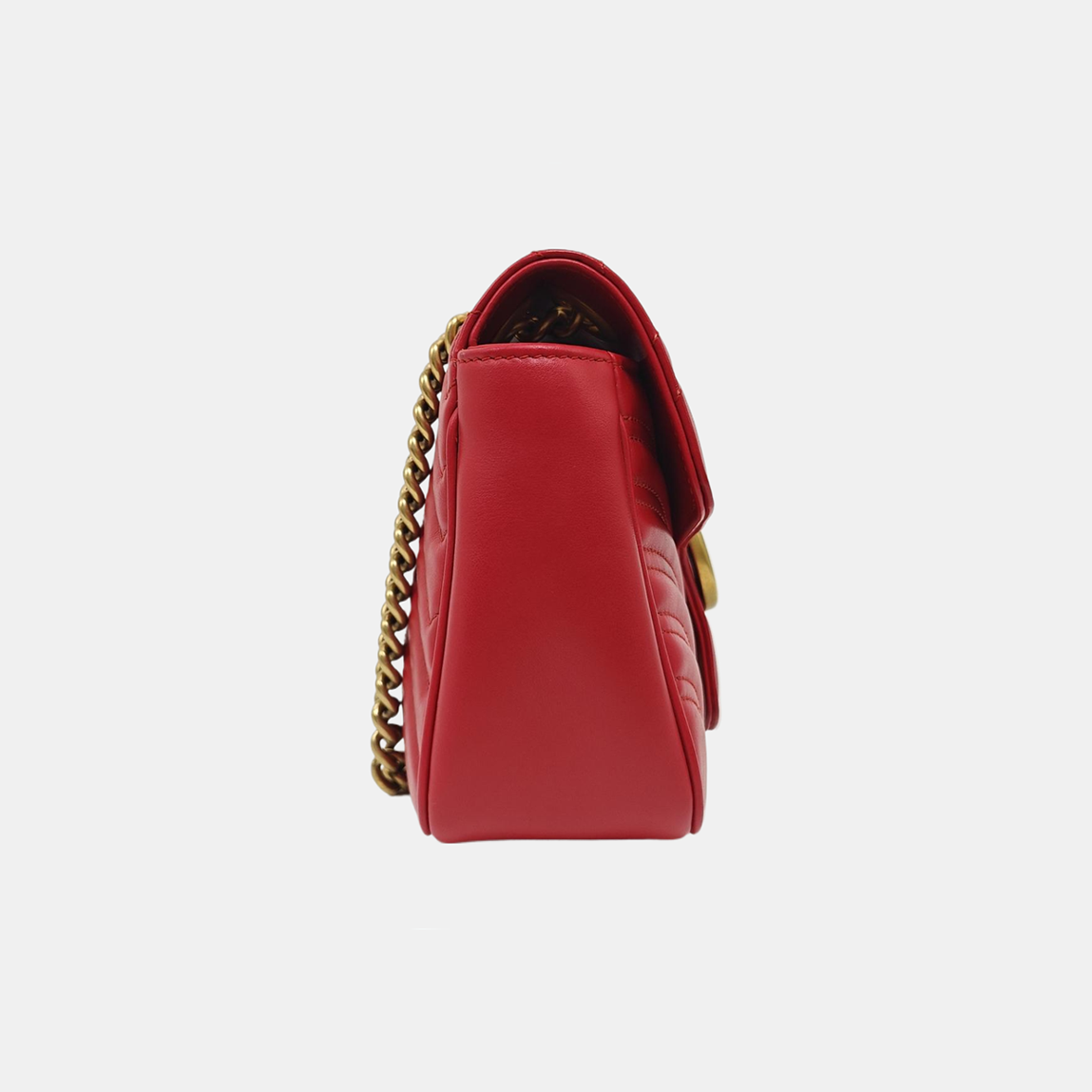 GG Marmont Medium Quilted Calfskin Red