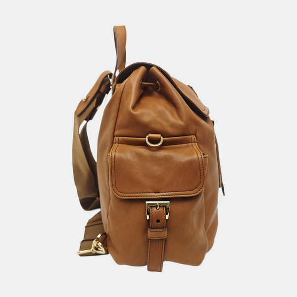 Re-Nylon Backpack Lambskin Brown