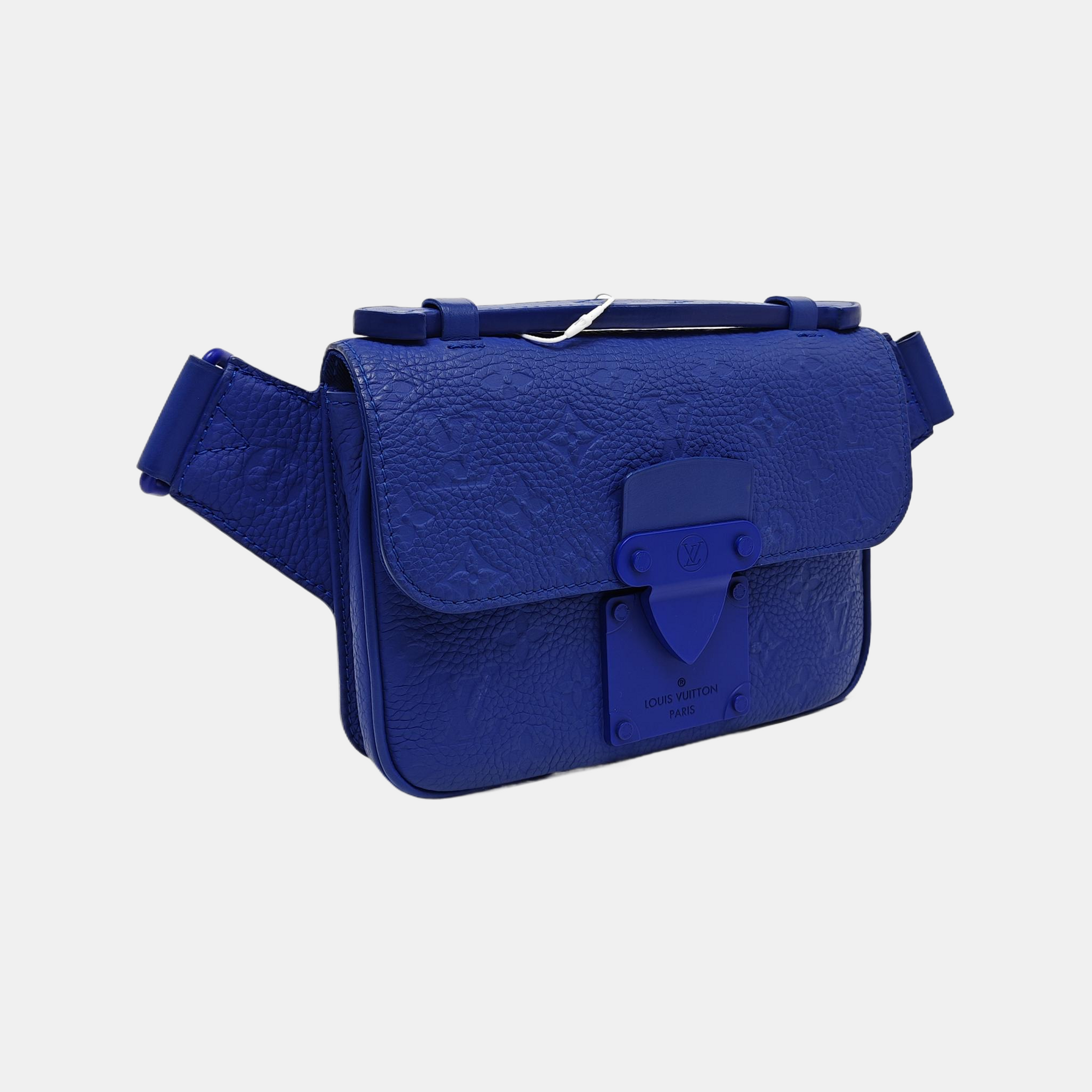 S LOCK Monogram Calfskin Blue
