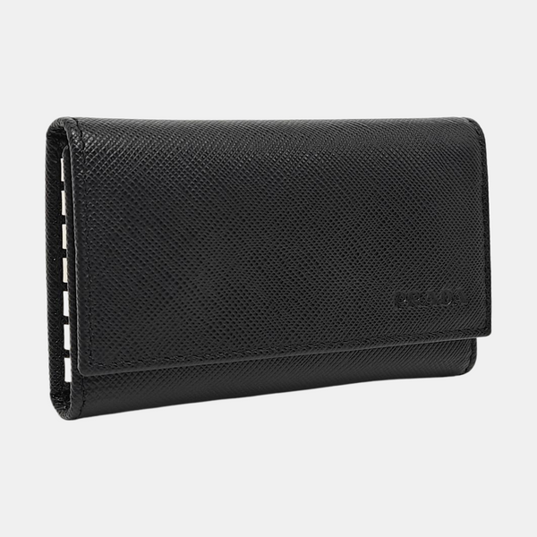 Saffiano Calfskin Key Pouch Black