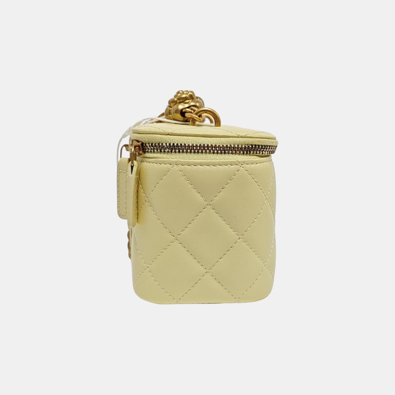 VANITY CASE Small Quilted Calfskin Yellow