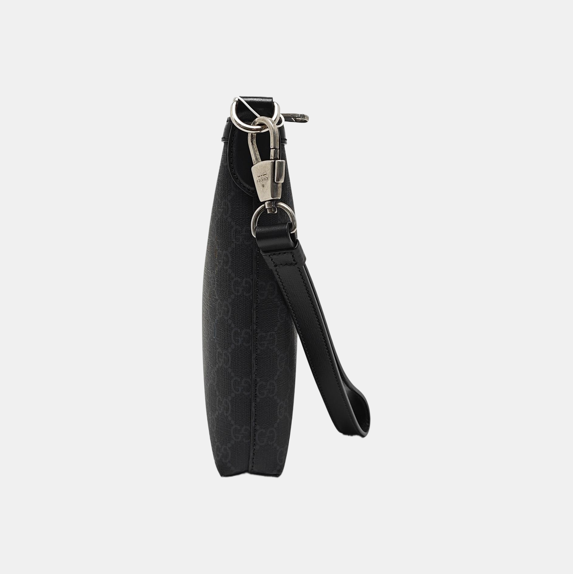 Monogram Coated Canvas Shoulder Bag Black