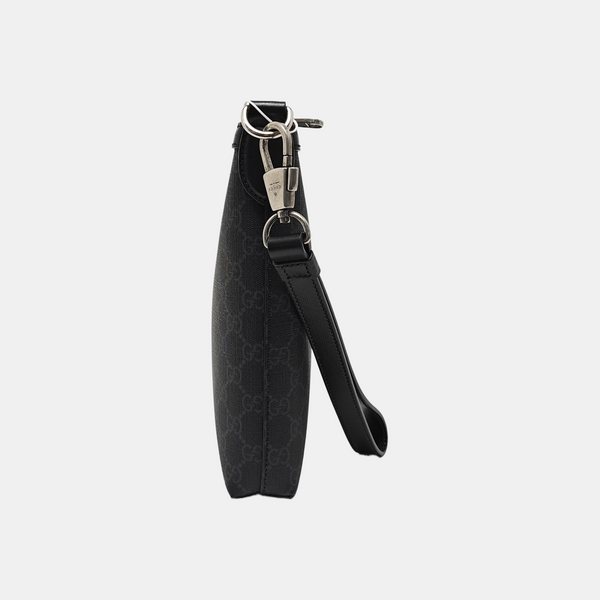 Monogram Coated Canvas Shoulder Bag Black