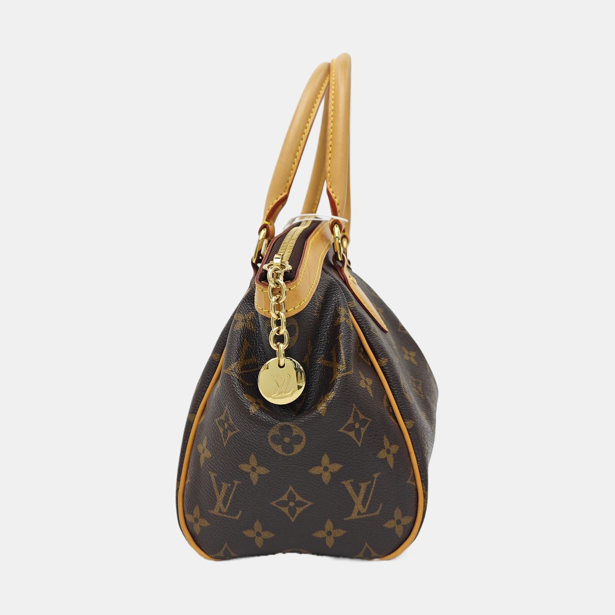 Monogram Coated Canvas Top Handle Bag Brown