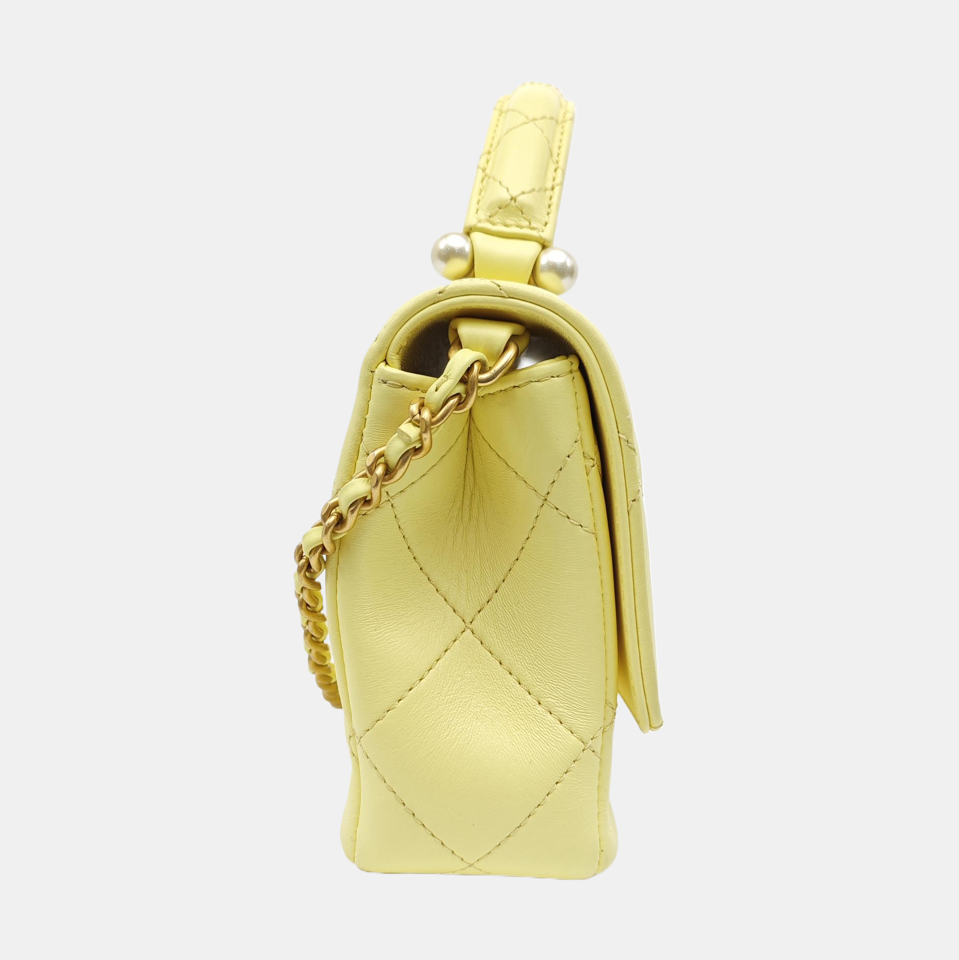 Quilted Lambskin Shoulder Bag Yellow