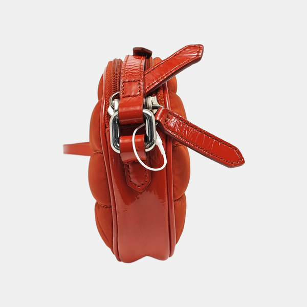 Quilted Nylon Shoulder Bag Red