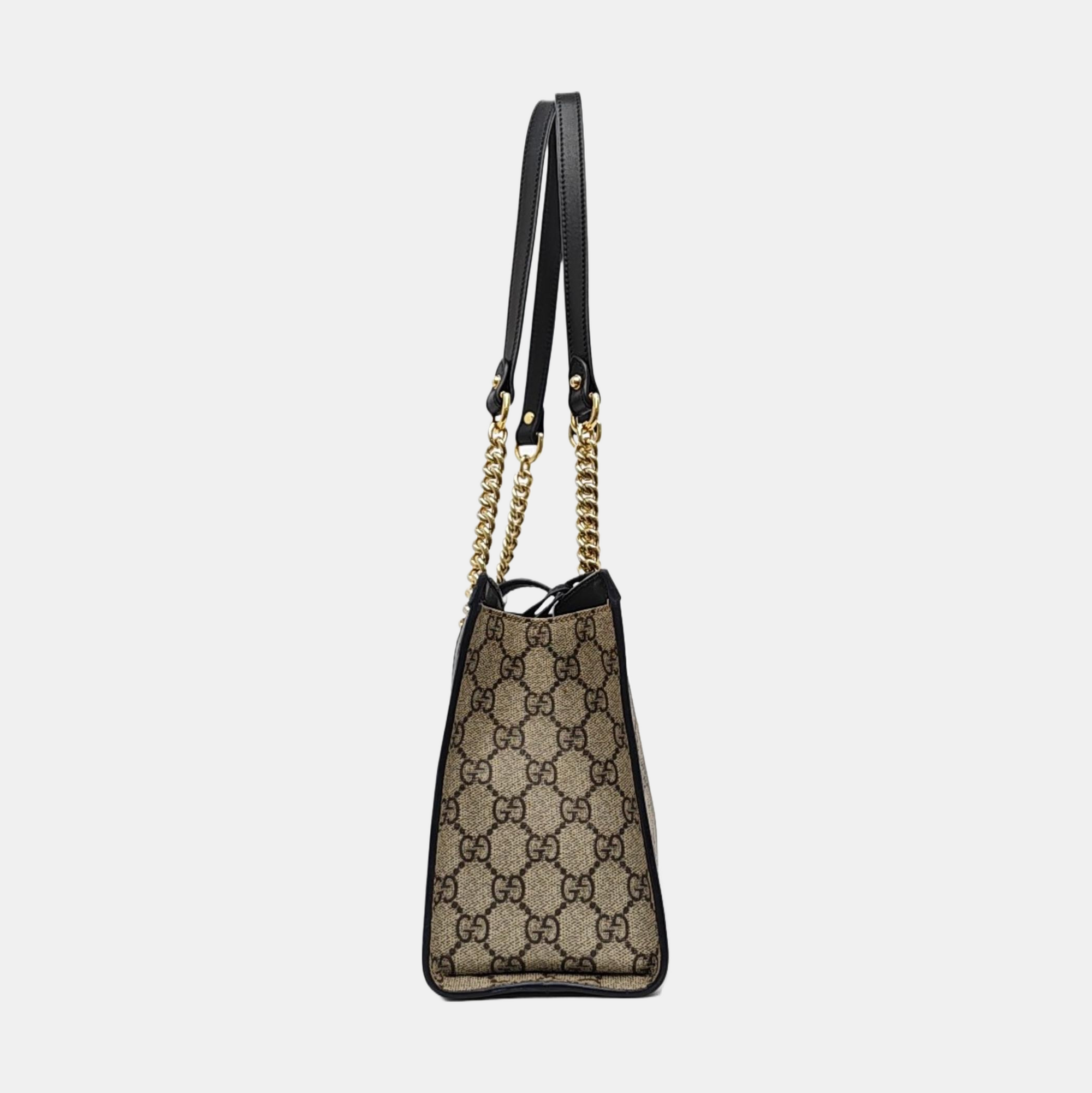 Padlock Small Monogram Coated Canvas Beige