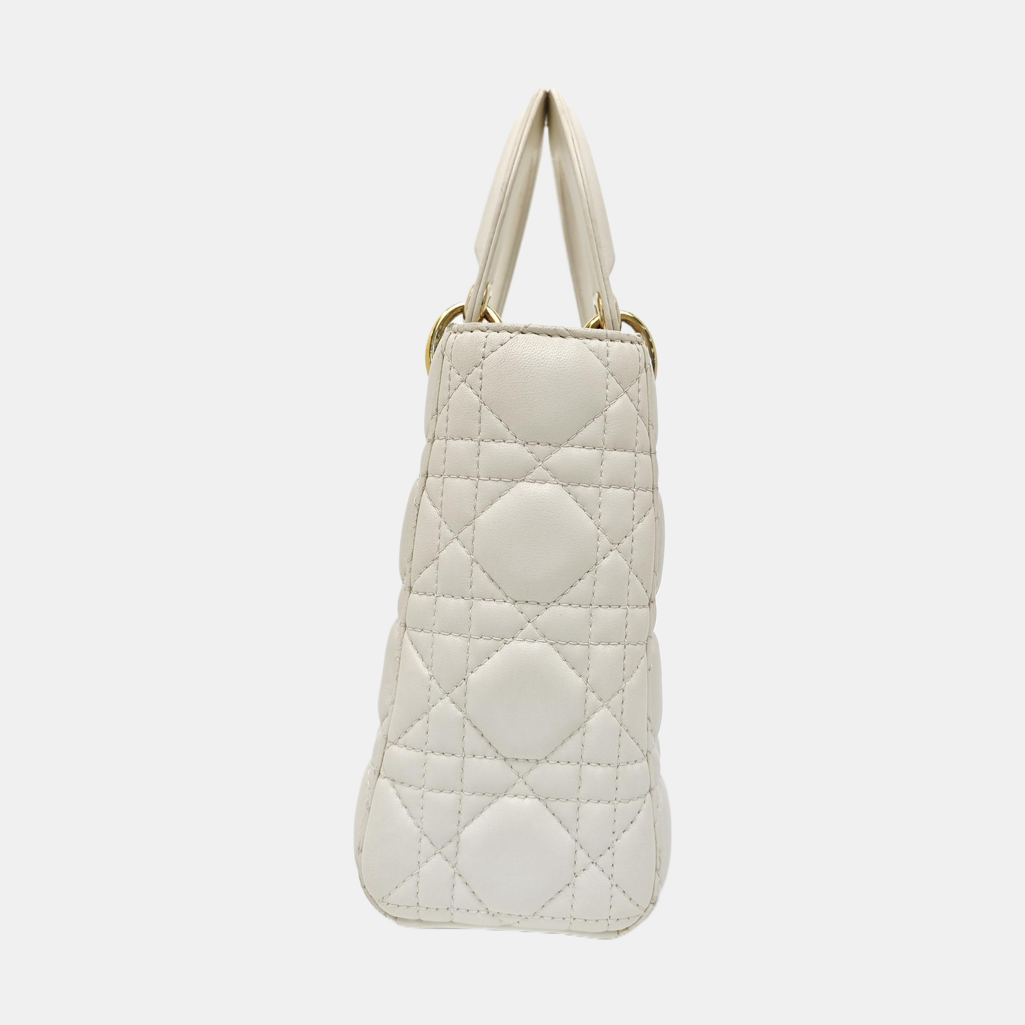 Lady Dior Small Cannage Lambskin White