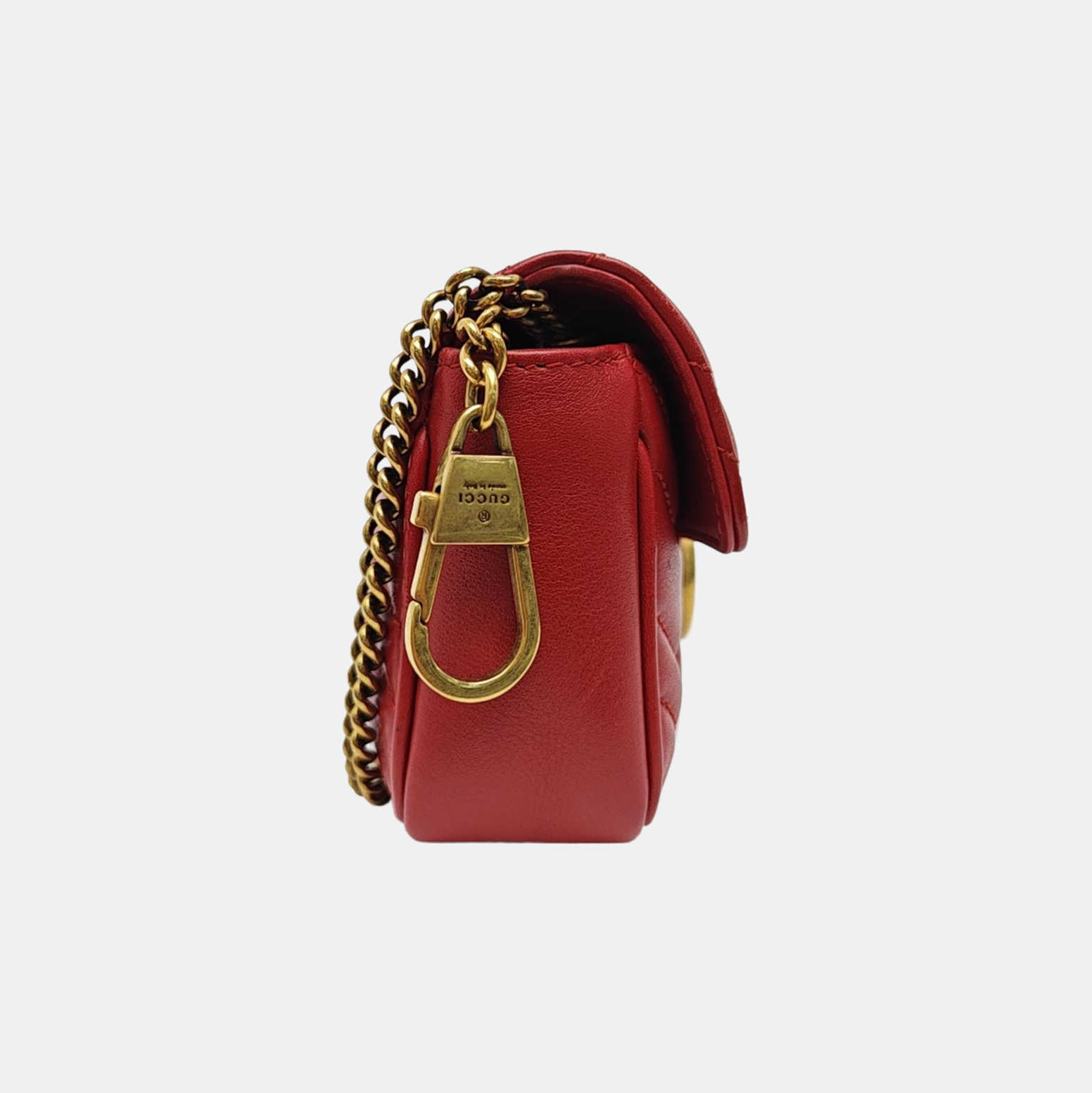 GG Marmont Mini Quilted Calfskin Red