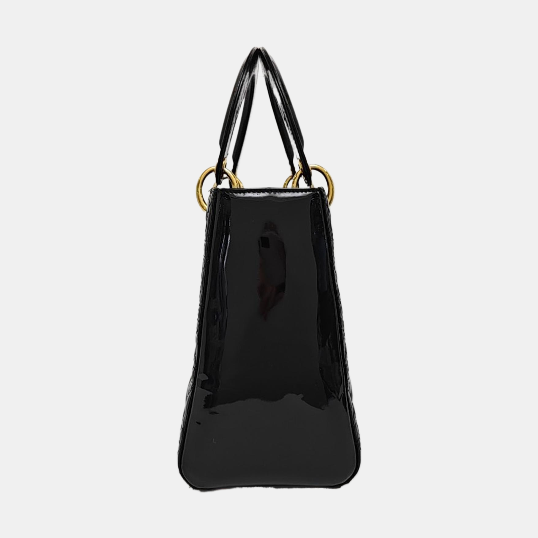 Lady Dior Medium Cannage Patent Leather Black