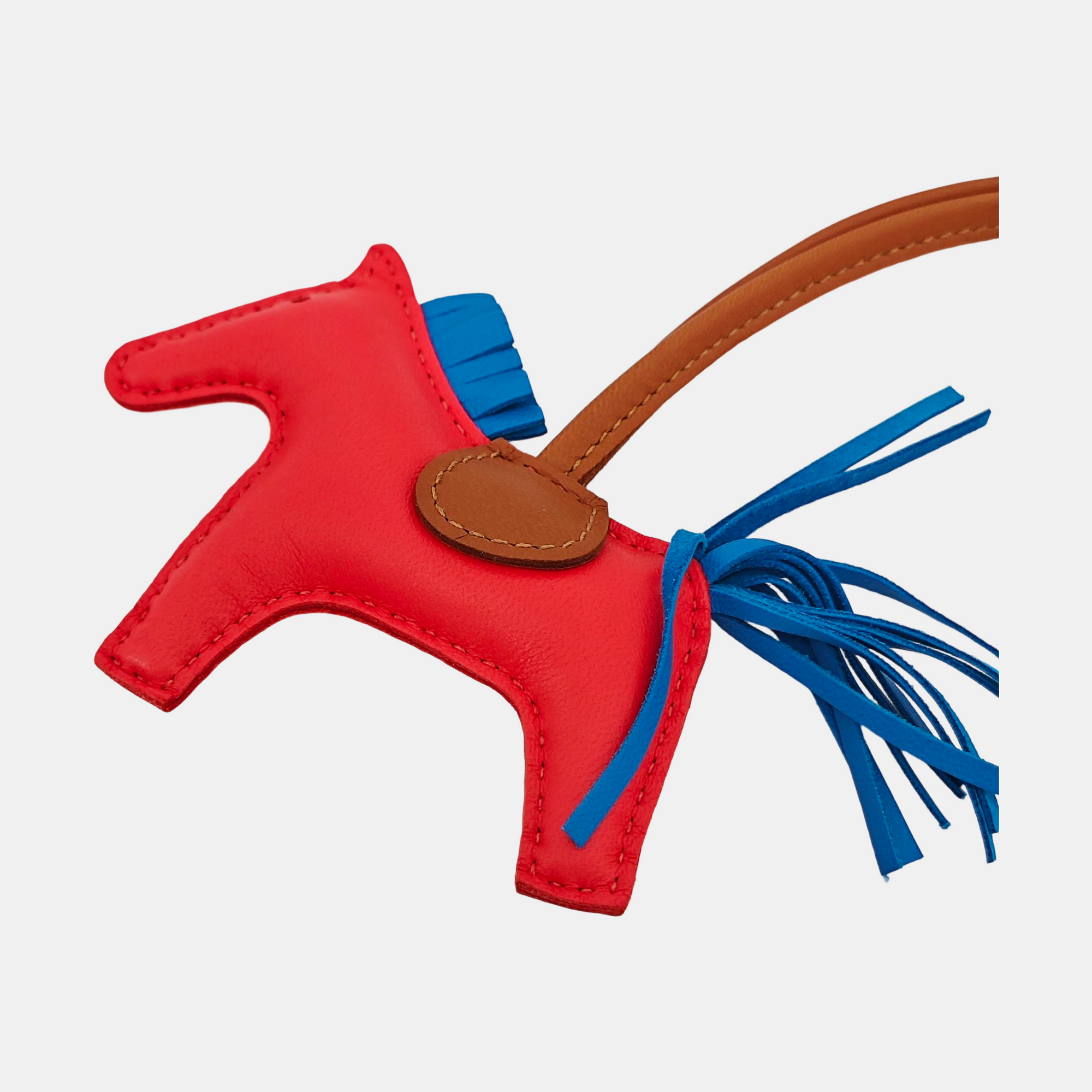 Leather Bag Charm Red