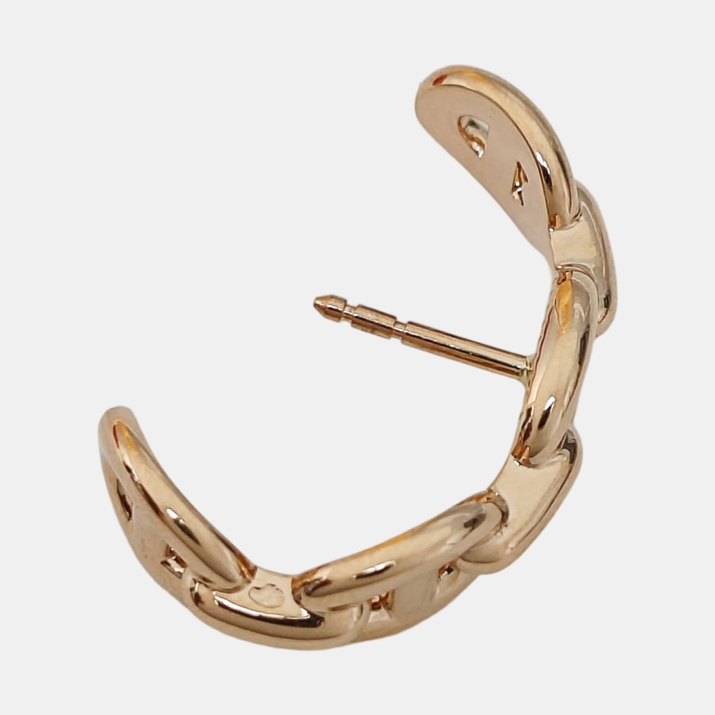 Chaine D'ancre Enchainee 18k Rose Gold Stud Earrings