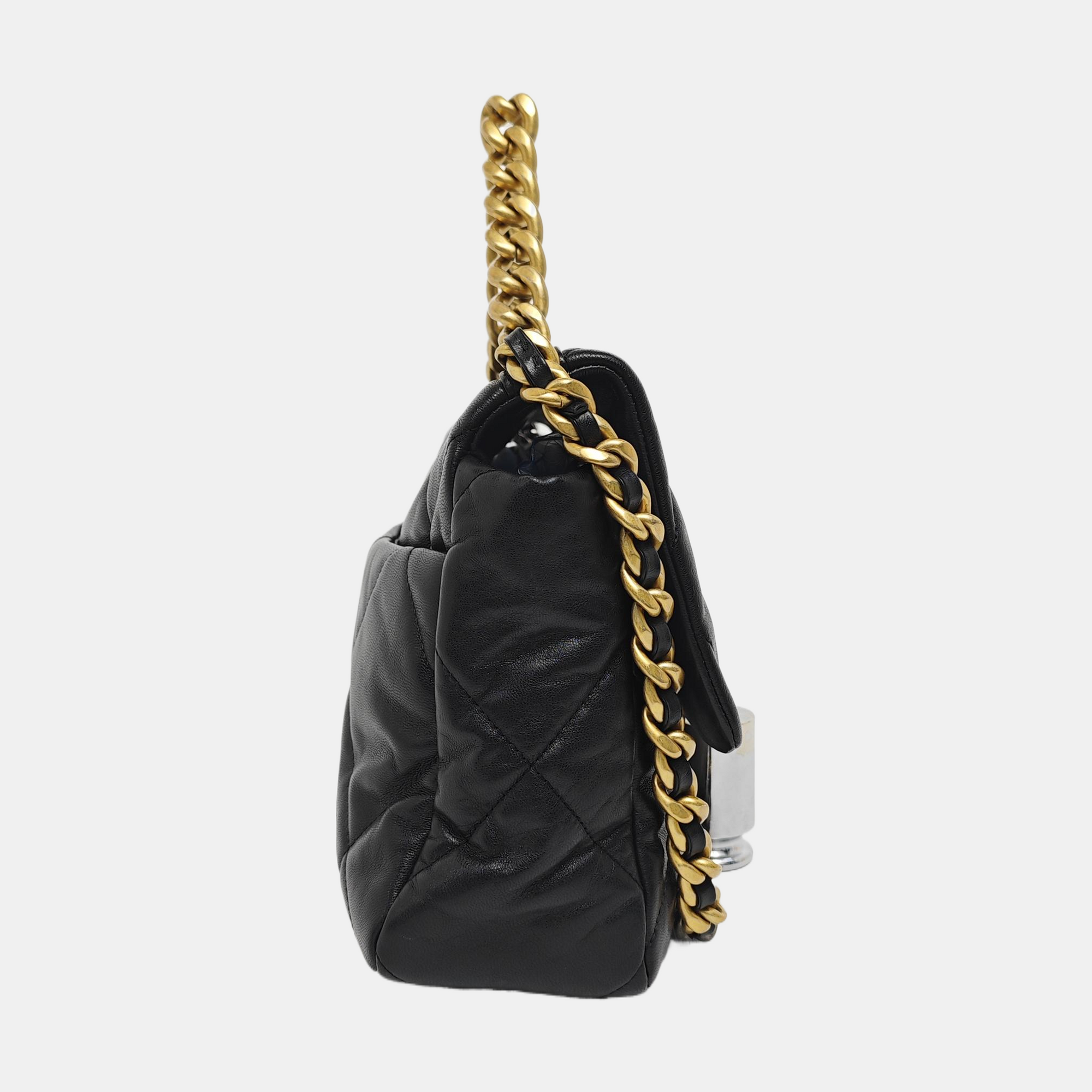 CHANEL 19 Large Quilted Lambskin Black