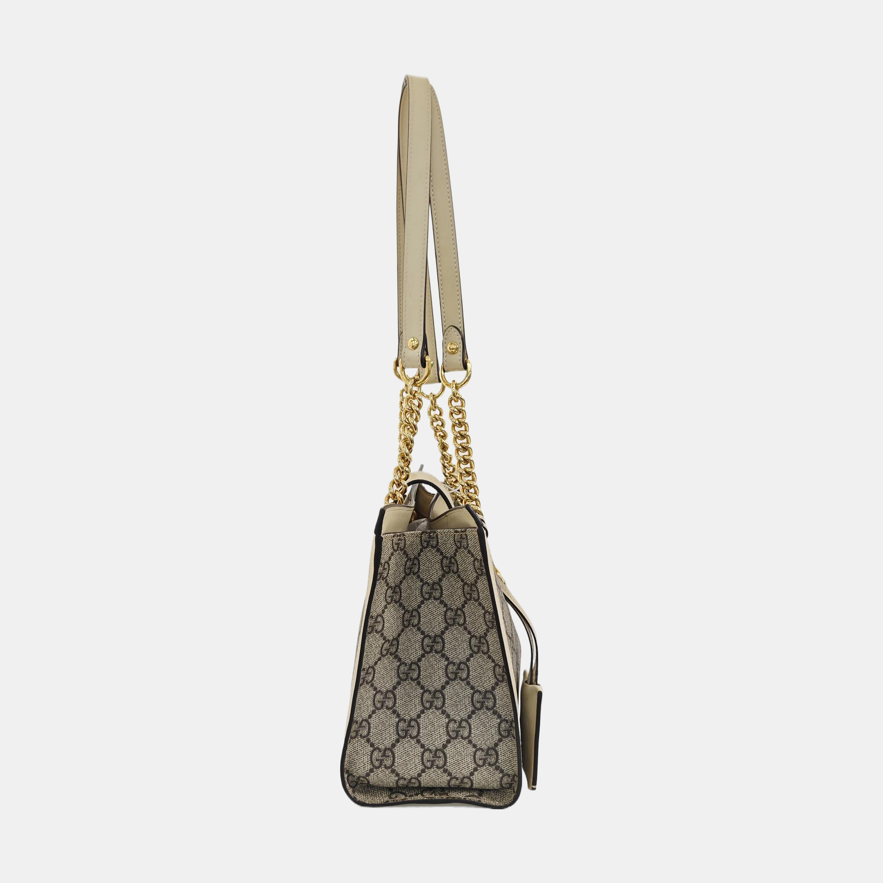 Padlock Small Monogram Coated Canvas Beige