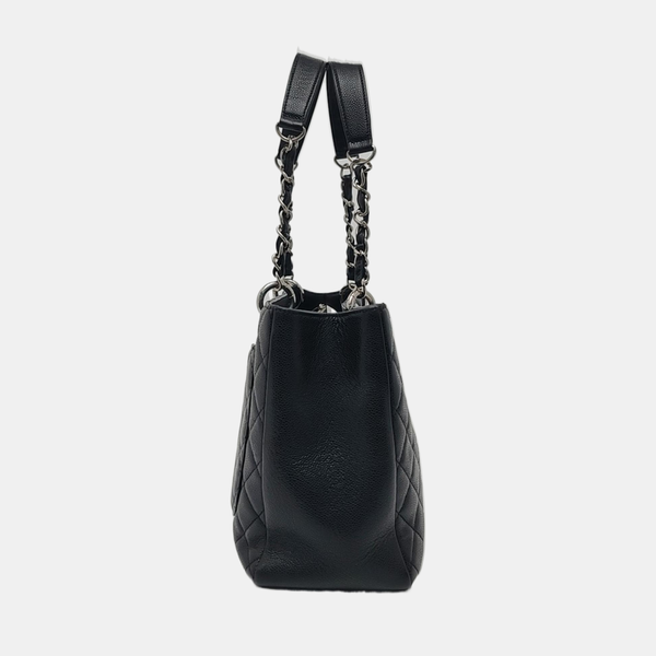 CHANEL GST Large Quilted Grained Calfskin Black