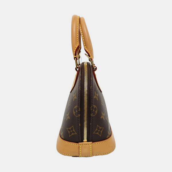ALMA BB Monogram Coated Canvas Brown