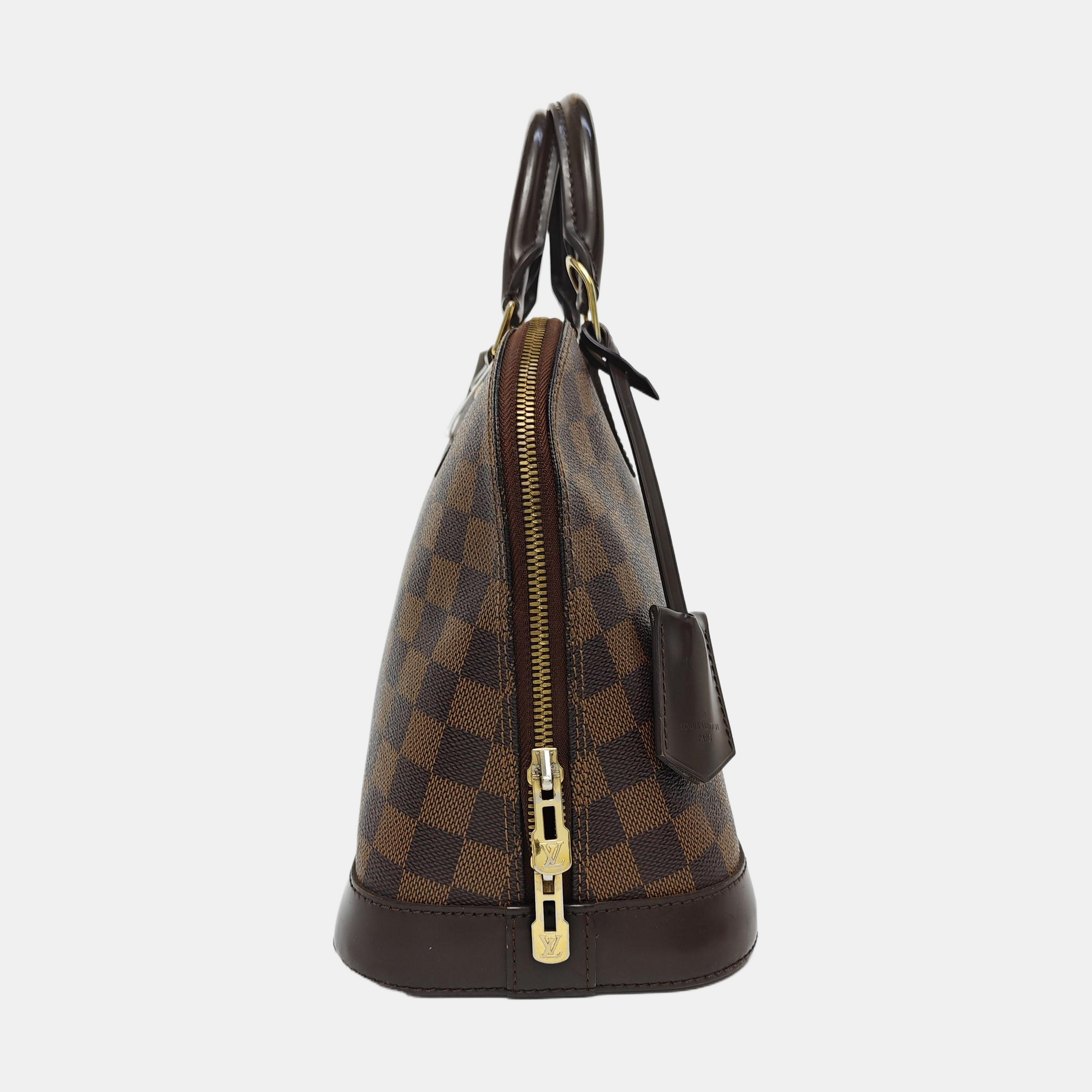 ALMA PM Lona revestida Damier Ebene Marrón