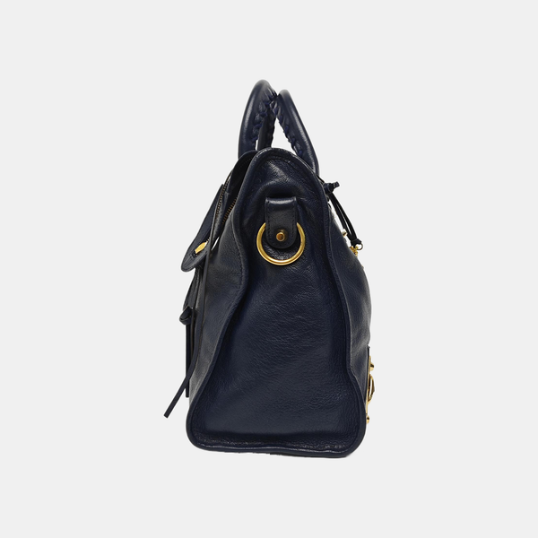 Classic Metallic Edge City Medium Lambskin Blue