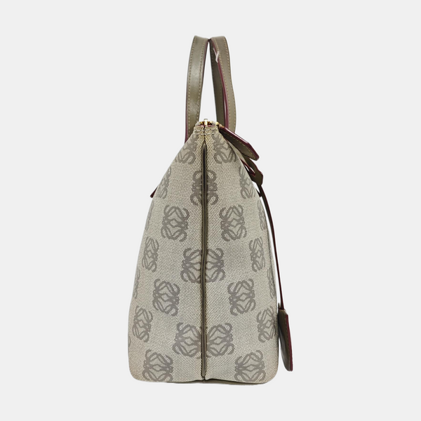 Coated Canvas Top Handle Bag Gray