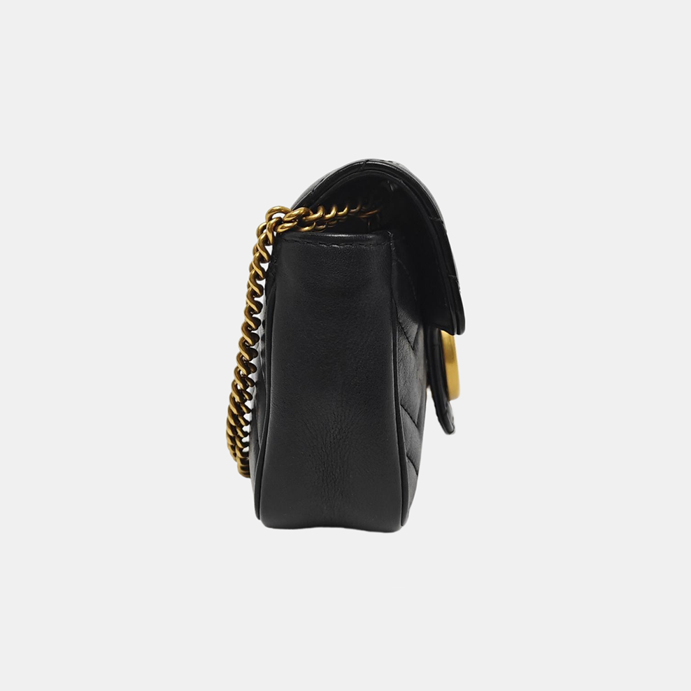 GG Marmont Mini Quilted Calfskin Black