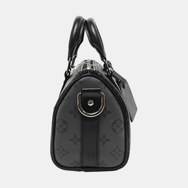 KEEPALL 25 Monogram Coated Canvas Black