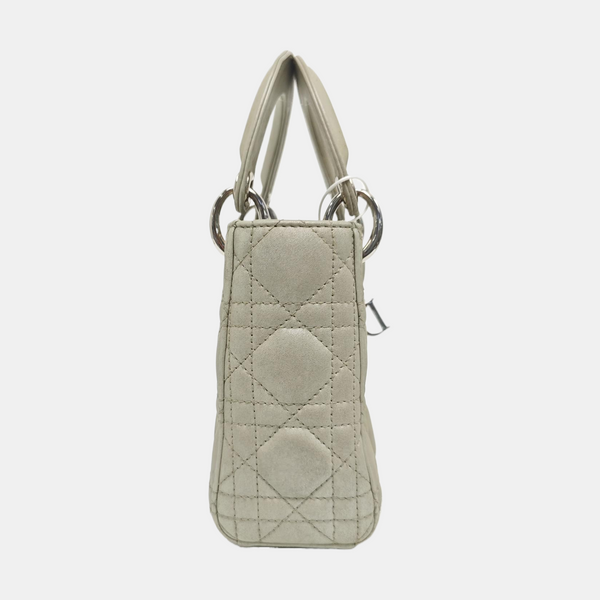 Lady Dior Mini Cannage Lambskin Gray
