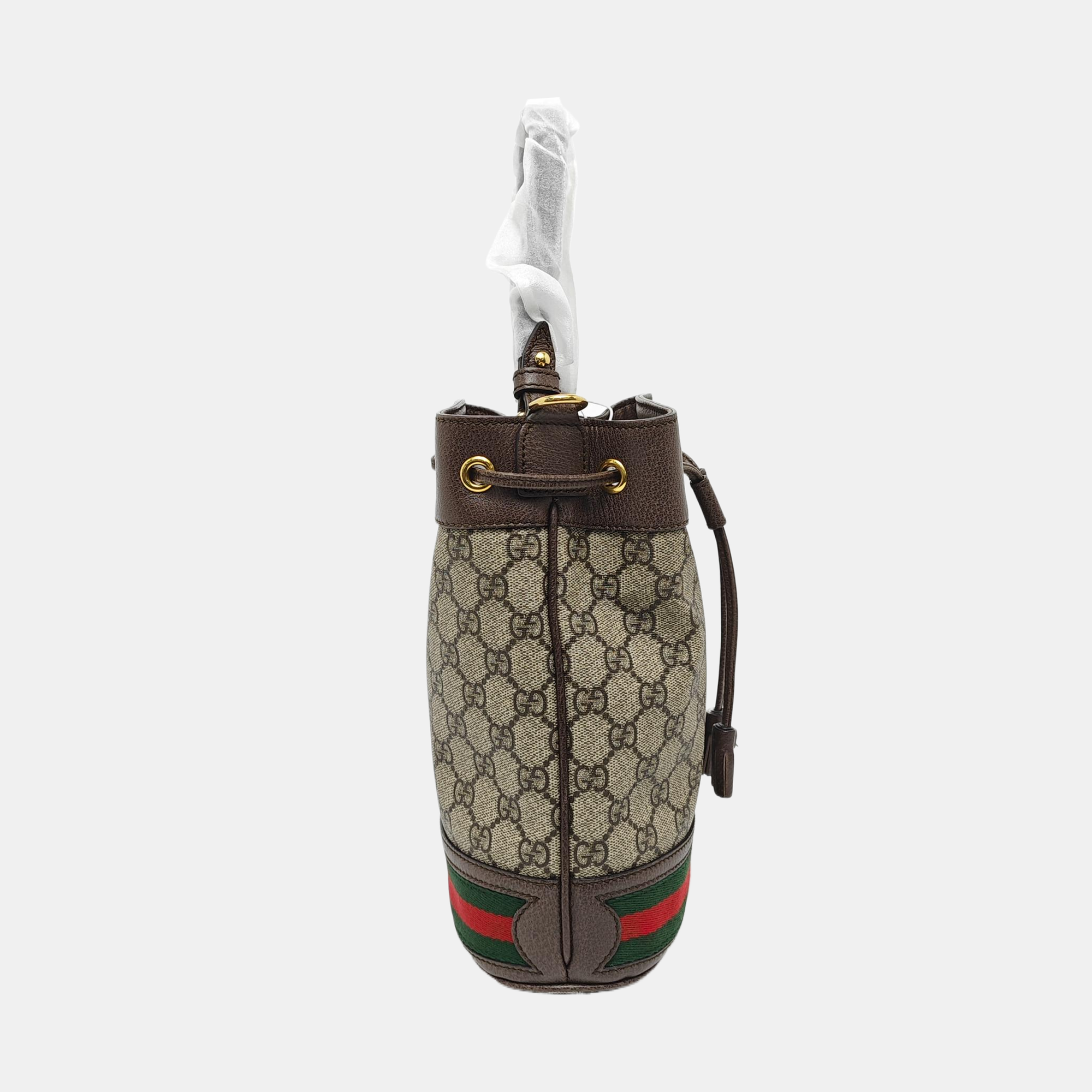 Ophidia Small Monogram Coated Canvas Beige