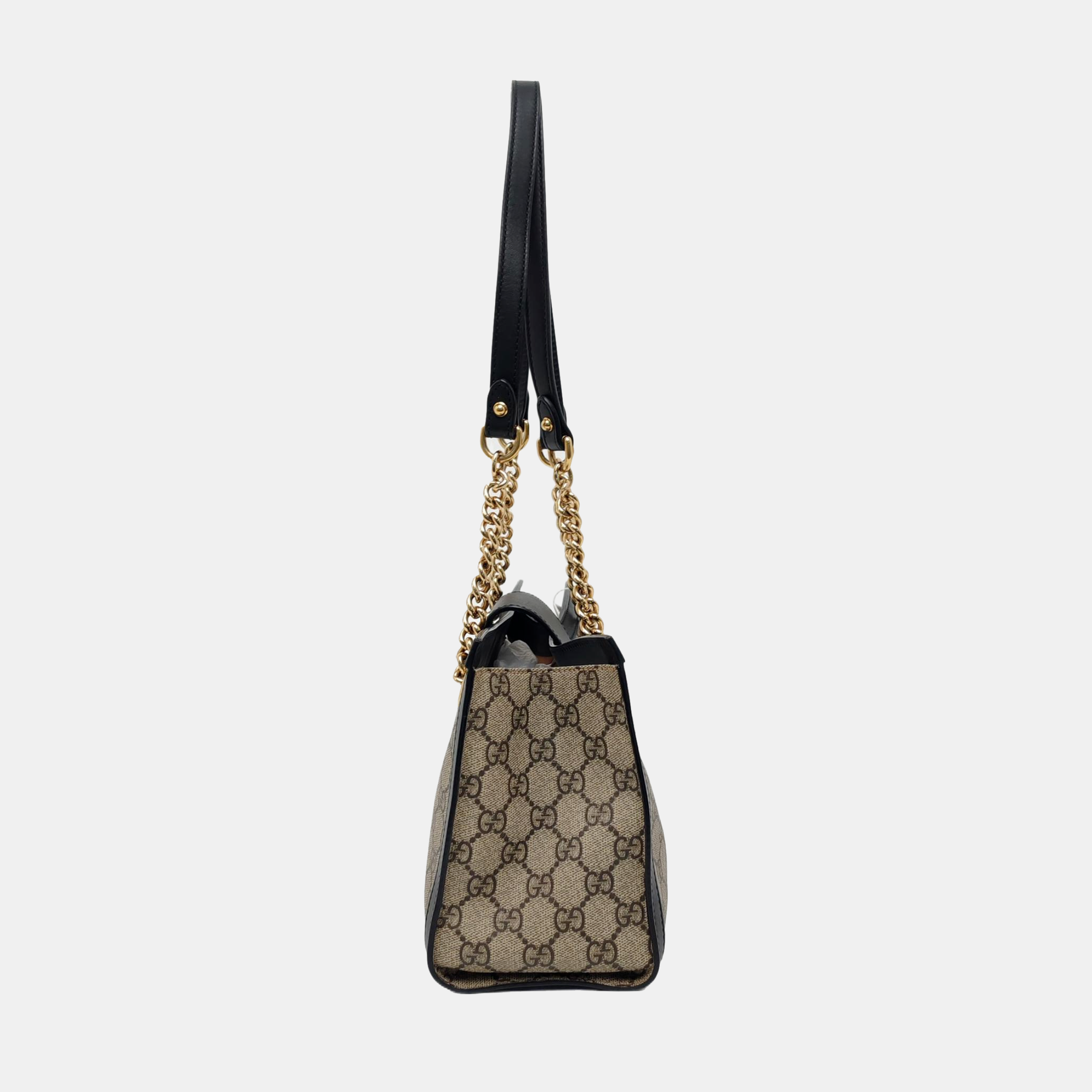 Candado pequeño Monogram lona revestida beige