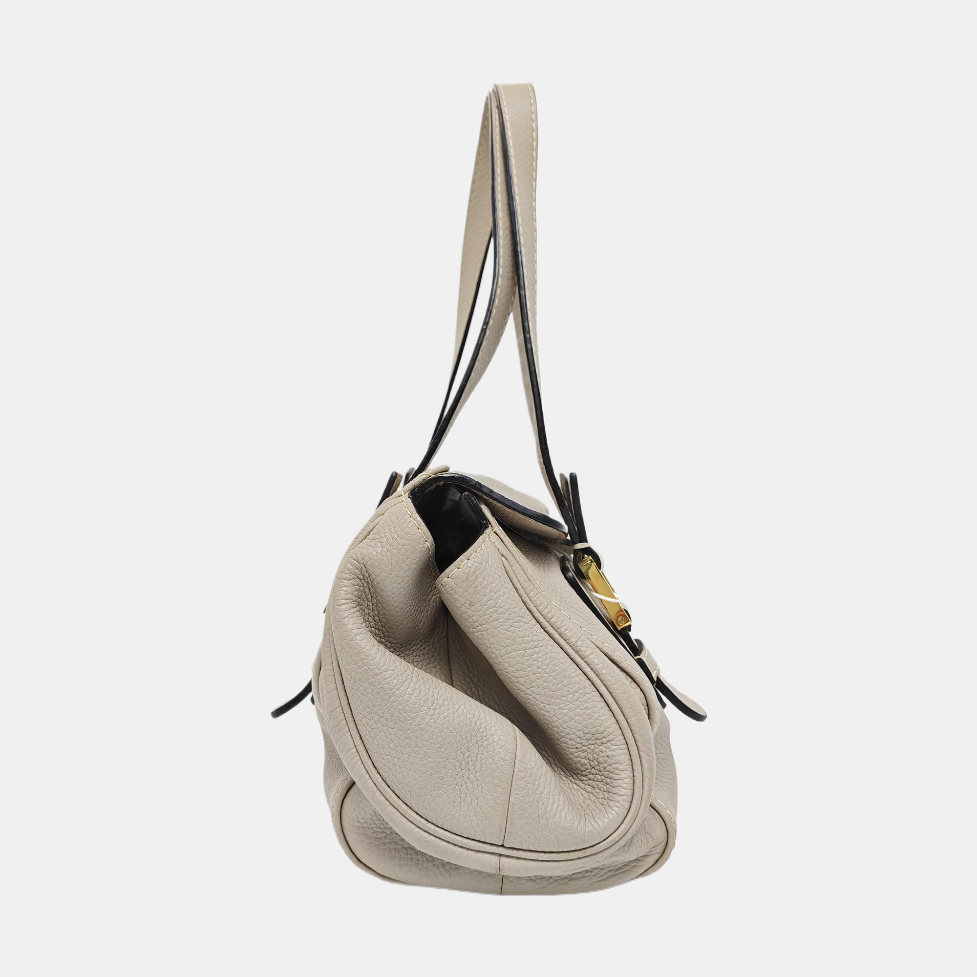 Calfskin Top Handle Bag Beige