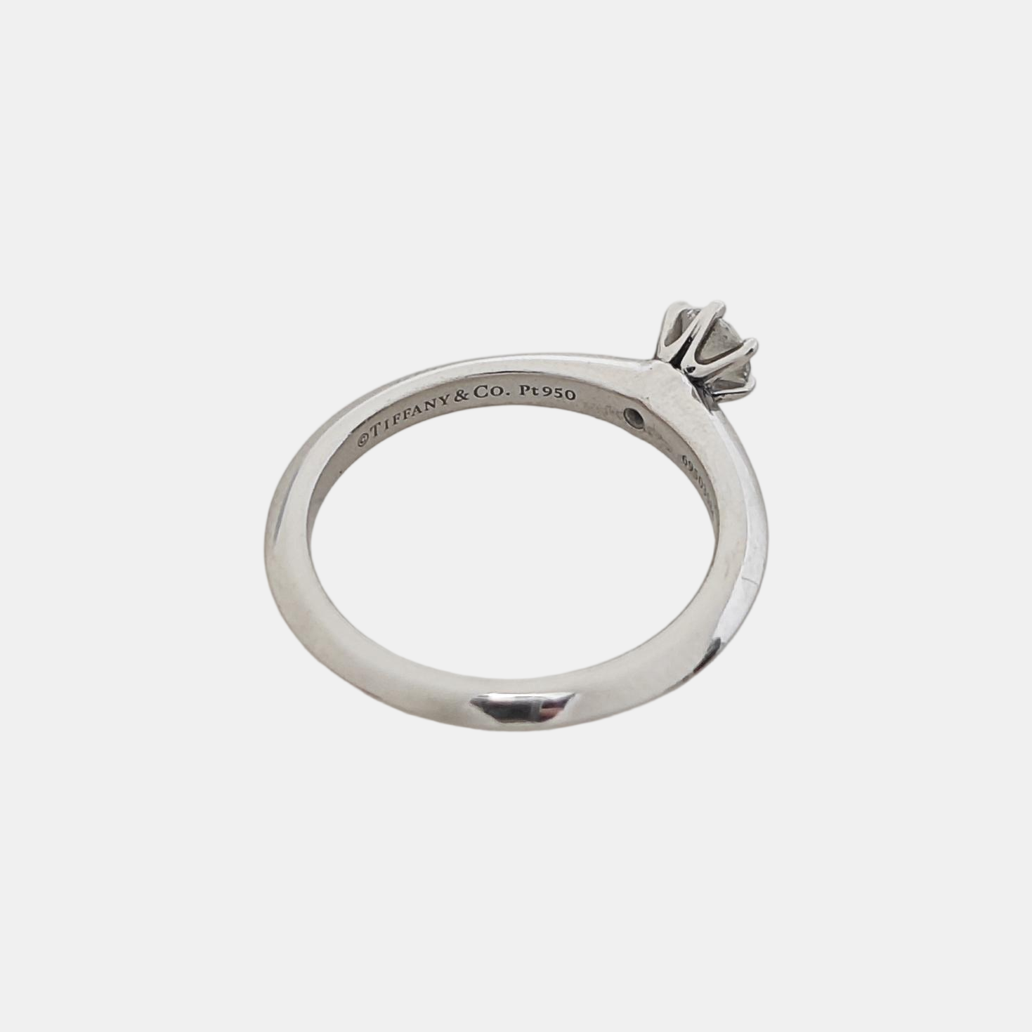 Tiffany Setting Platinum 950 Silver Ring EU 49