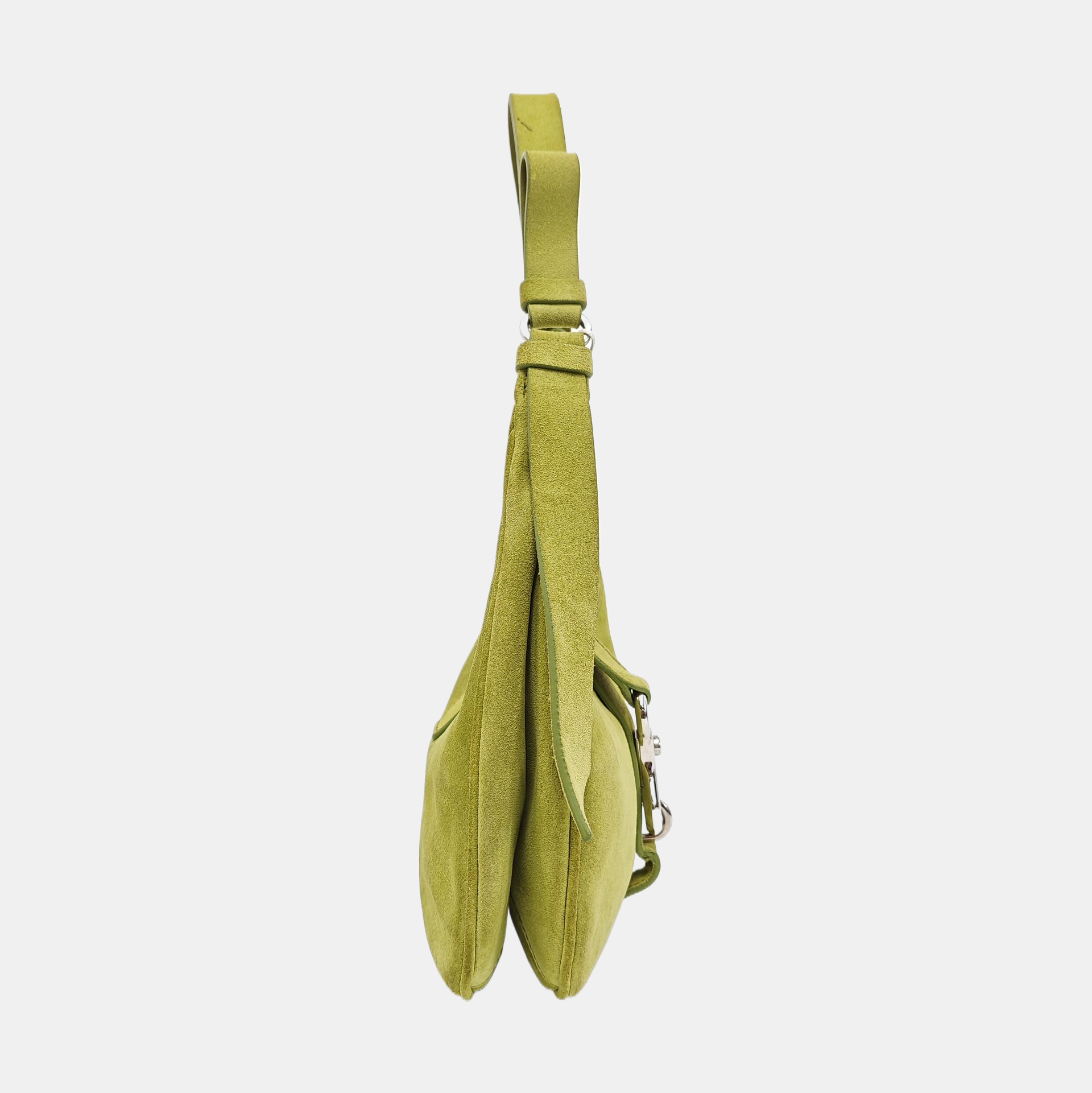 Suede Top Handle Bag Green