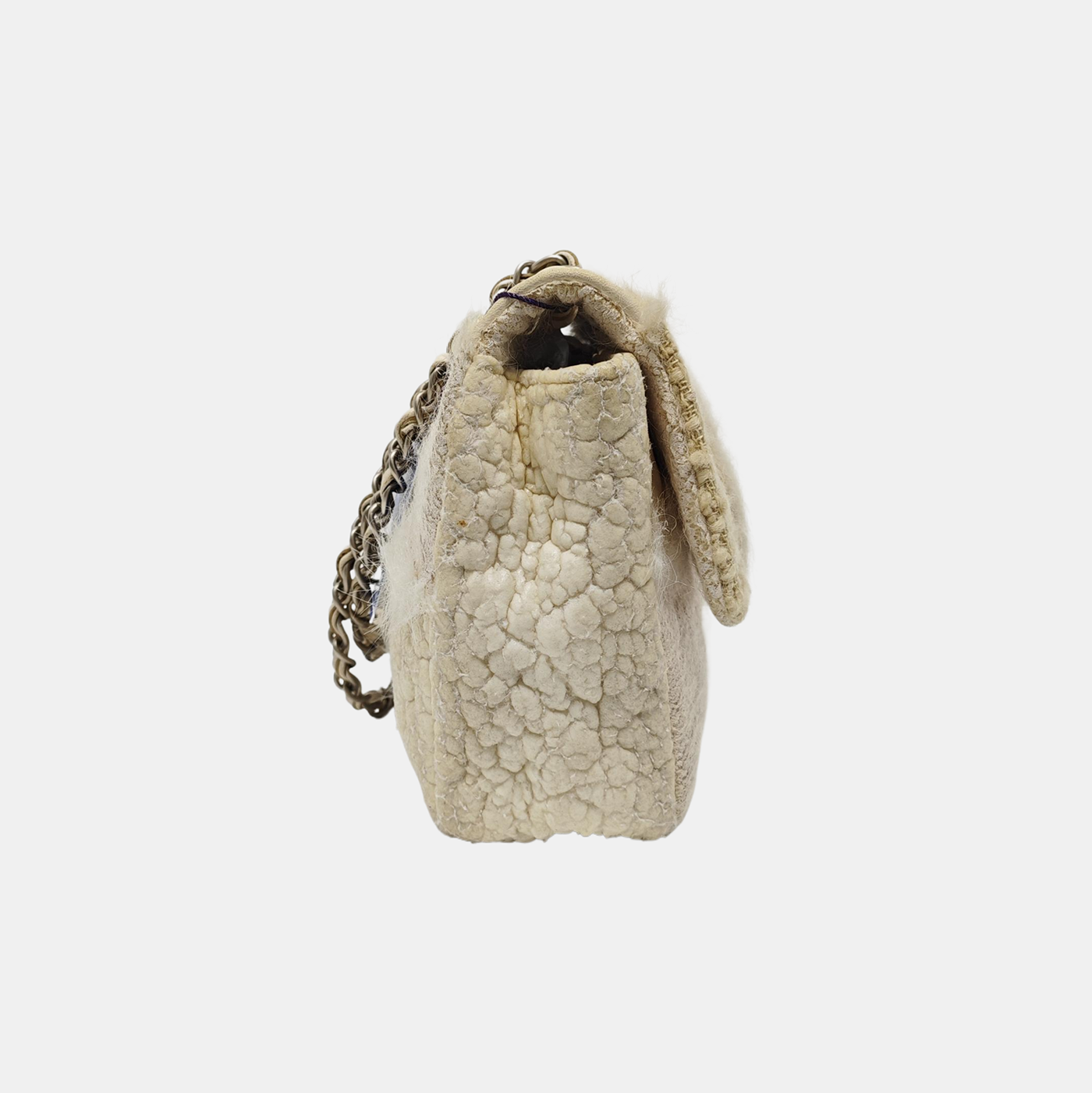 Authenticated pre-owned  CLASSIC FLAP Fabric Beige - Shoulder Bag at Looply