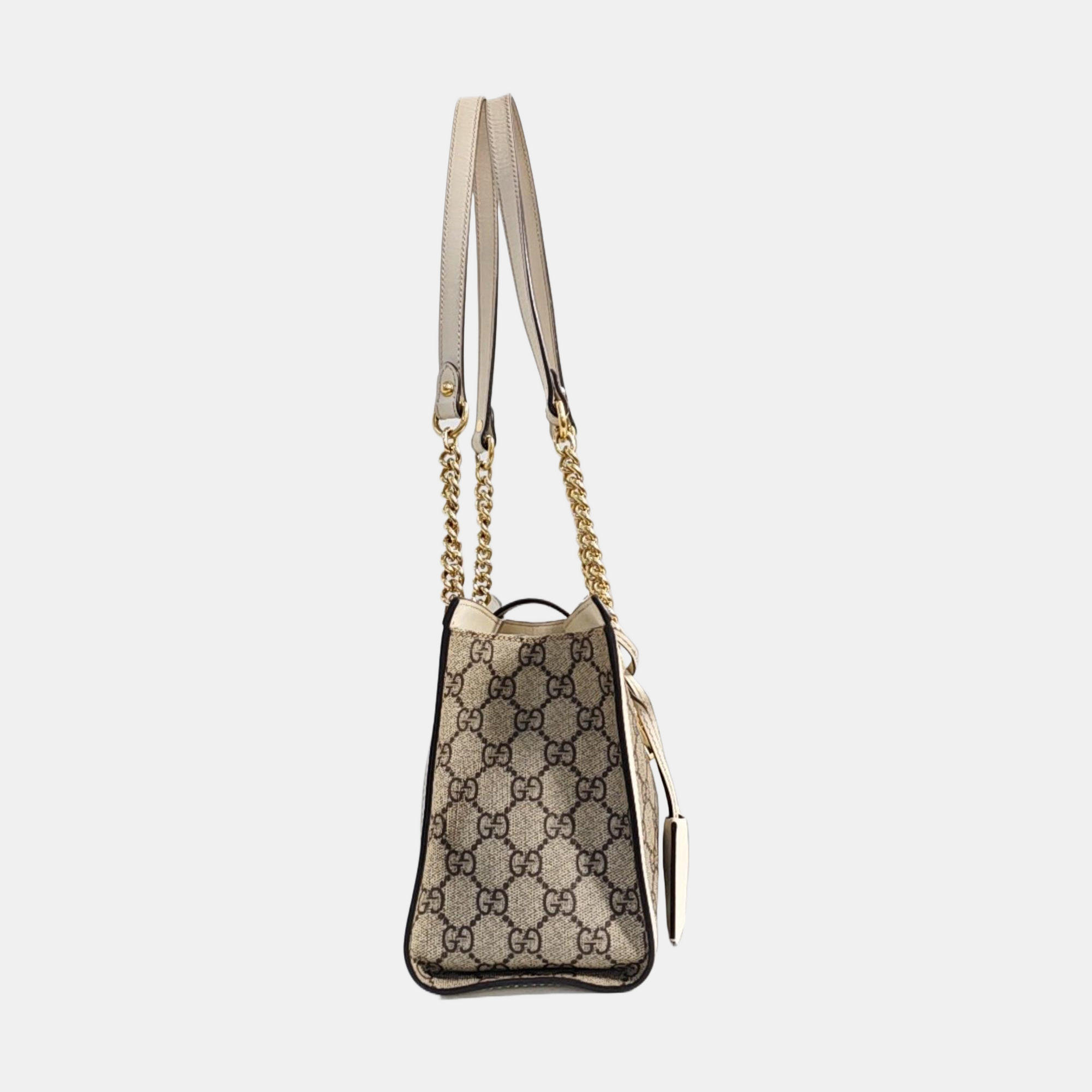 Padlock Small Monogram Coated Canvas Beige