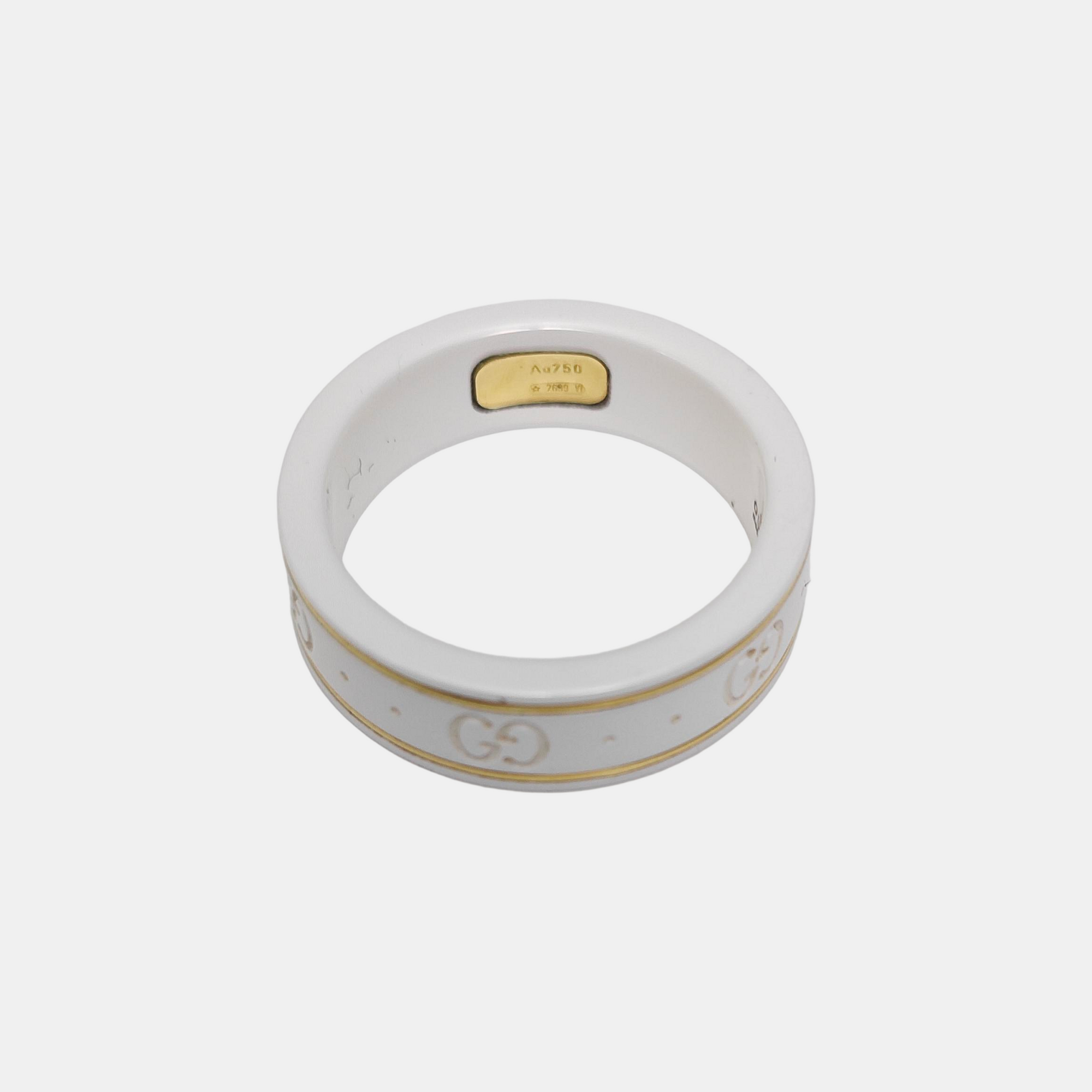 Icon 18k Gold White Ring HK 18