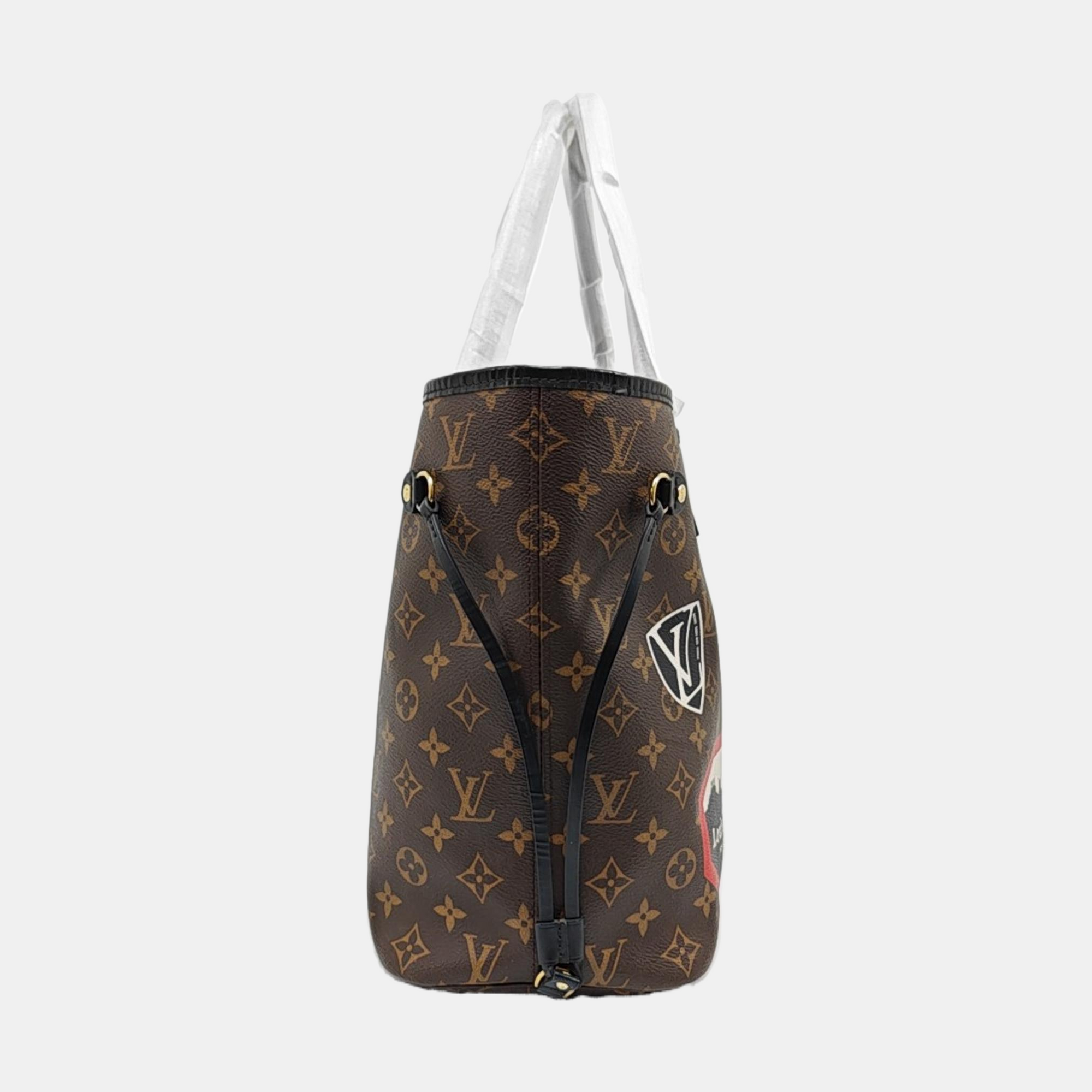NEVERFULL MM Monogram Coated Canvas Brown