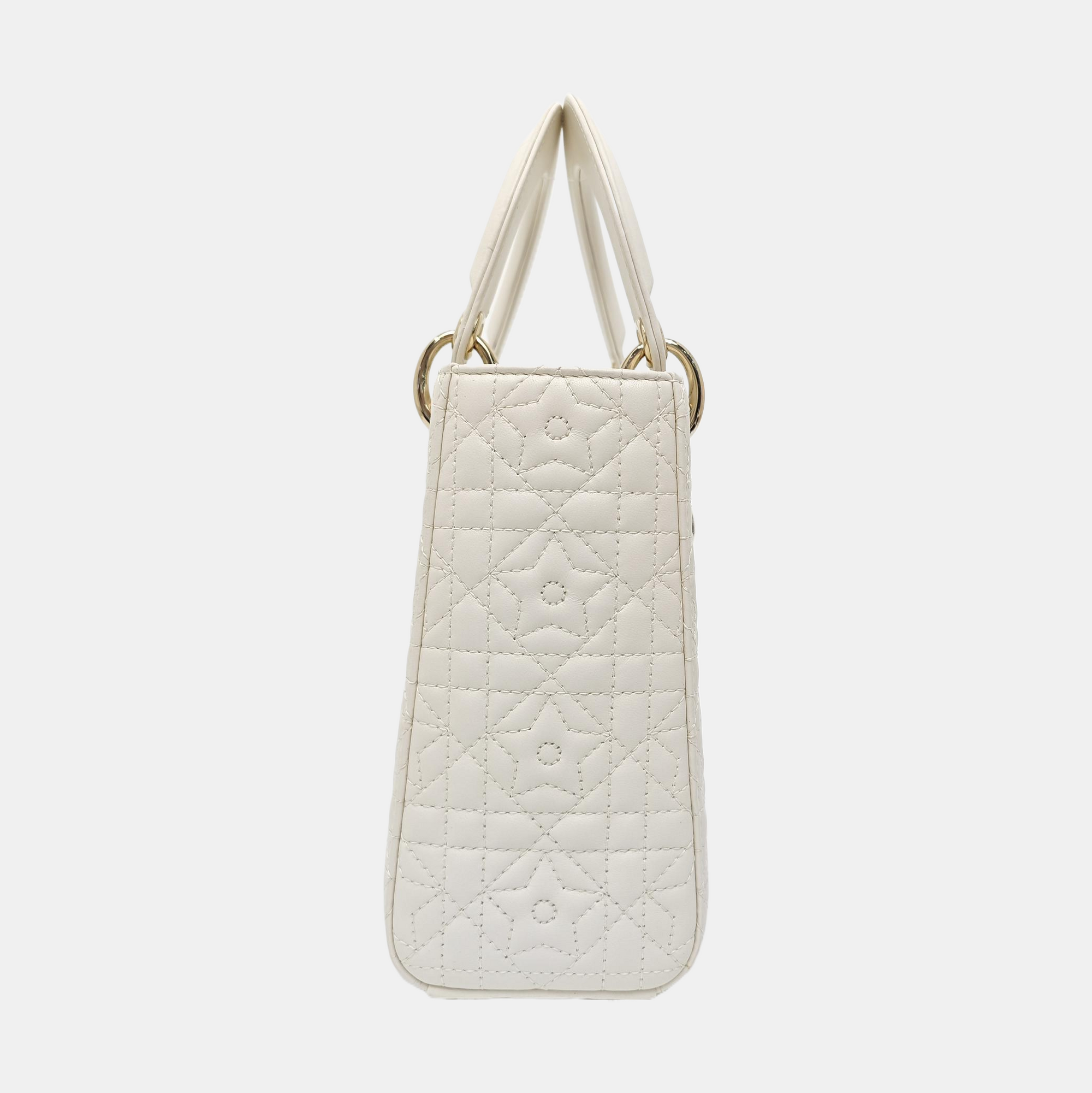 Lady Dior Small Quilted Lambskin White