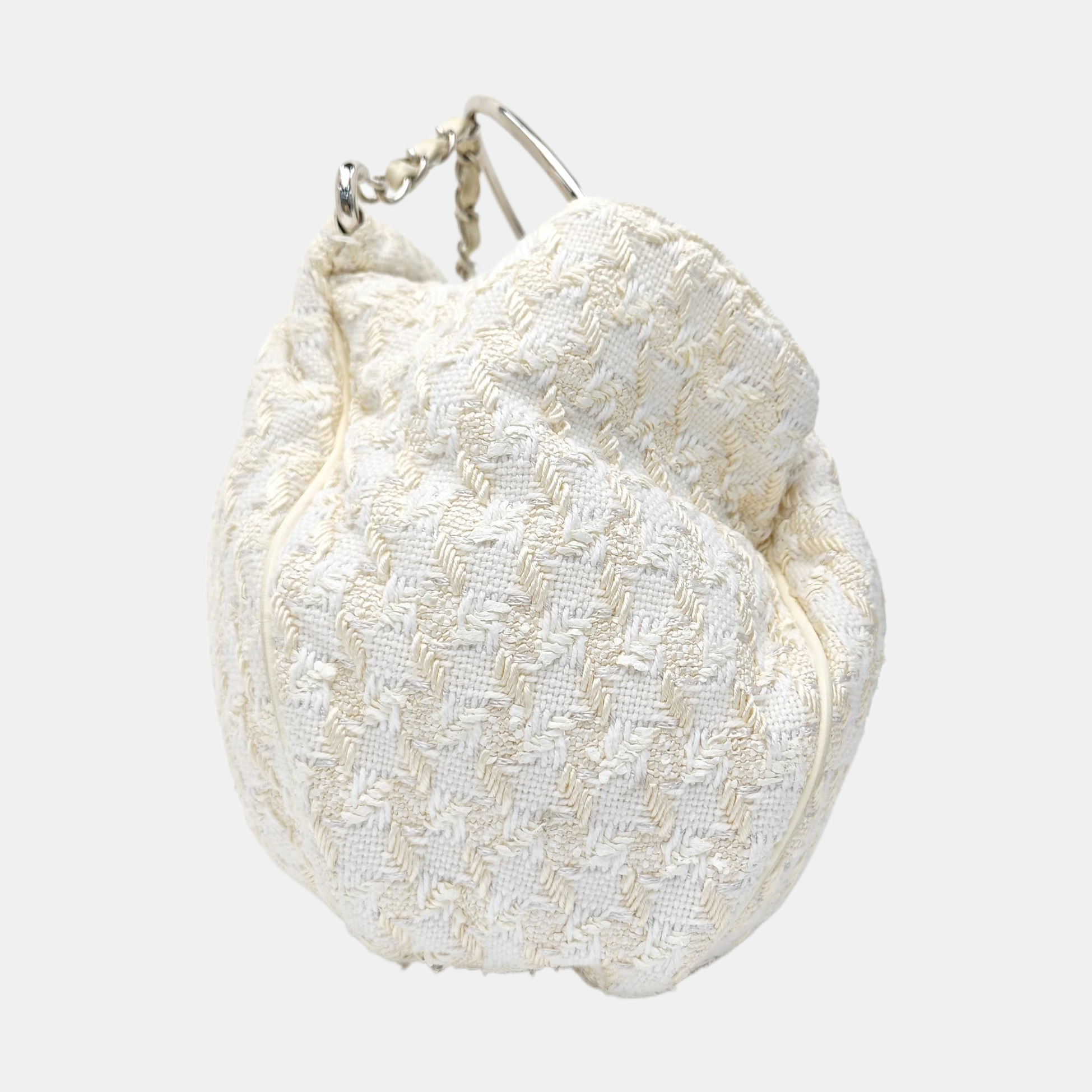 Fabric Top Handle Bag White
