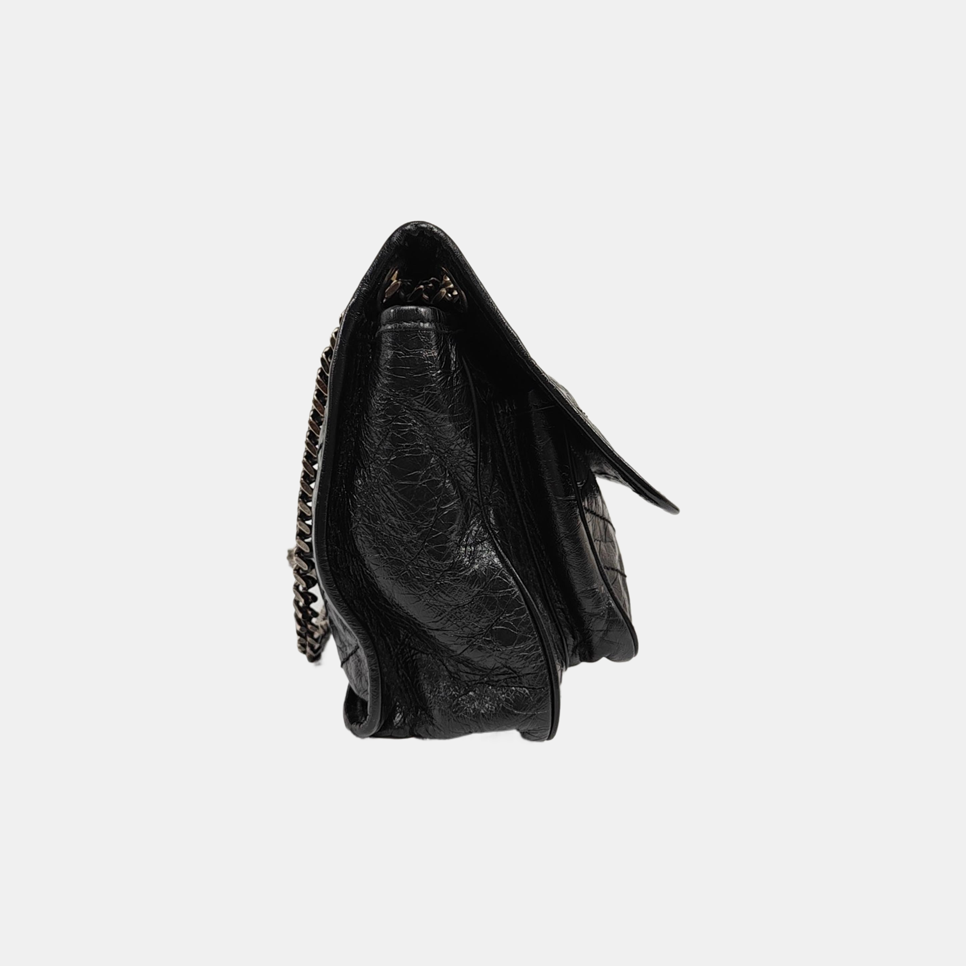 NIKI Medium Chevron Calfskin Black