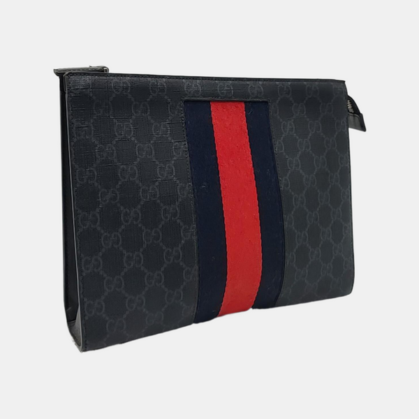 GG Supreme Monogram Coated Canvas Gray
