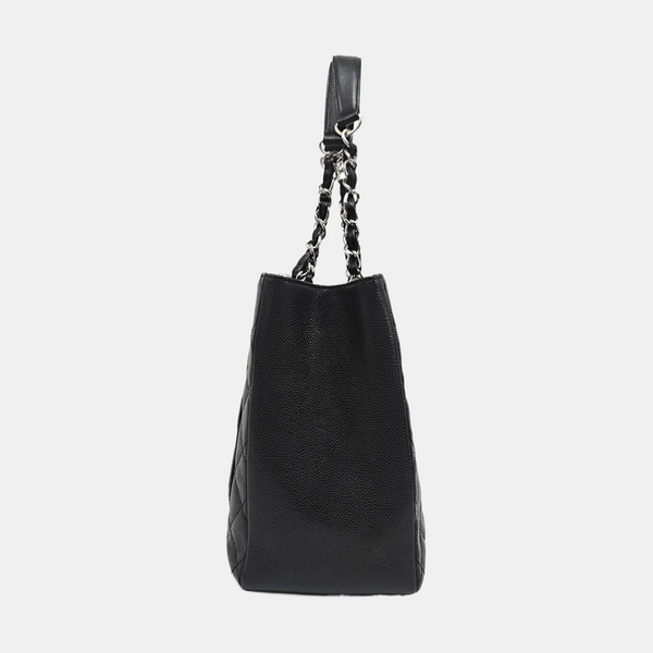 CHANEL GST Large Quilted Grained Calfskin Black
